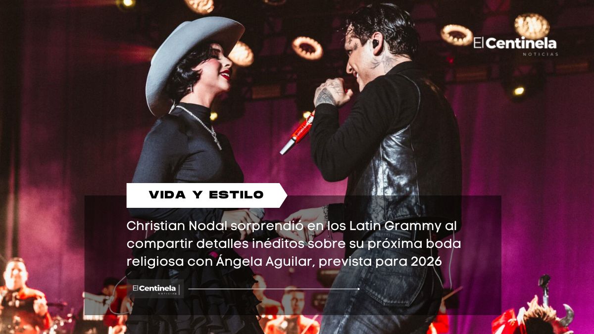 Christian Nodal revela detalles sobre su boda con Ángela Aguilar durante los Latin Grammy