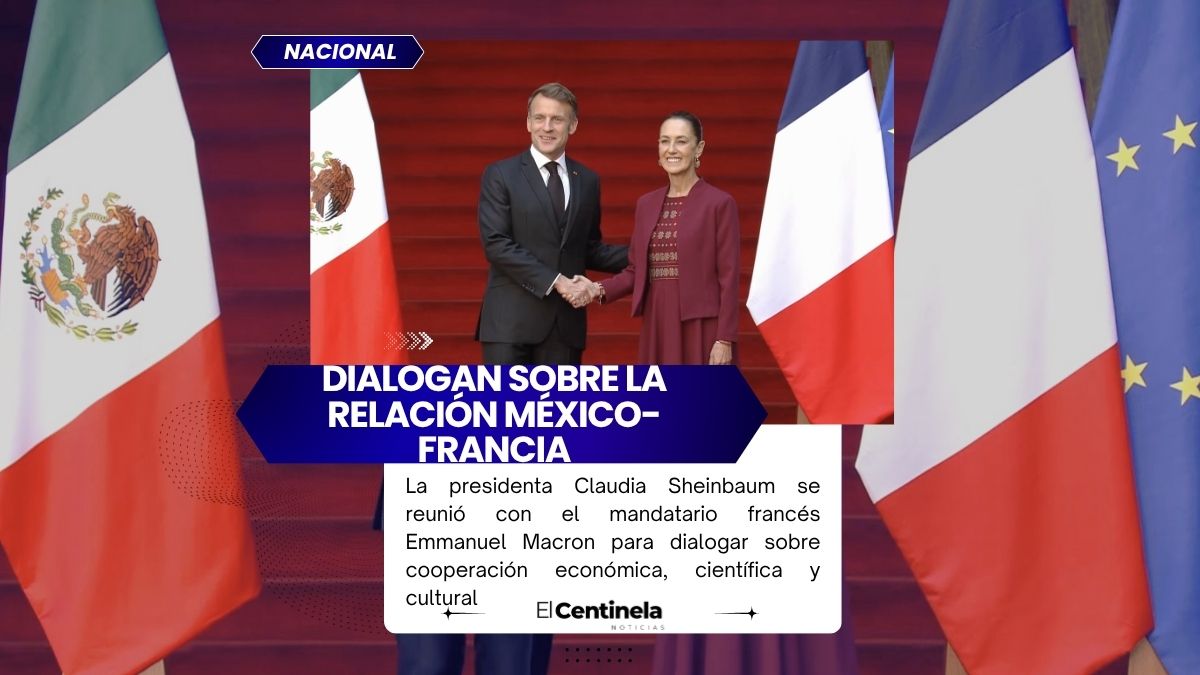 Claudia Sheinbaum y Emmanuel Macron se reúnen en Palacio Nacional para fortalecer la relación México–Francia