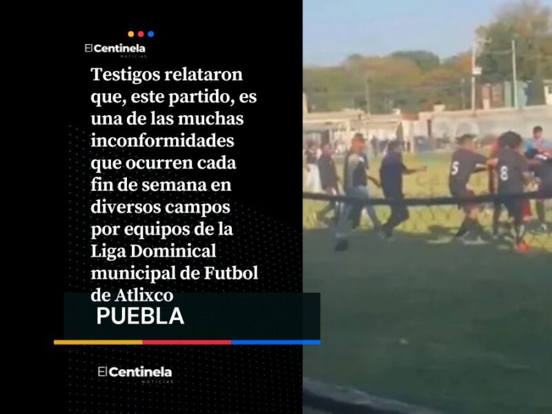 Se arma la rebambaramba: equipos de futbol se agarran a golpes por desacuerdo con árbitro en Atlixco