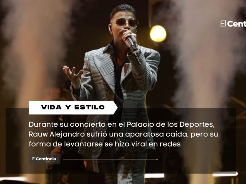 Rauw Alejandro sufre caída en el Palacio de los Deportes y sorprende al levantarse como un rey
