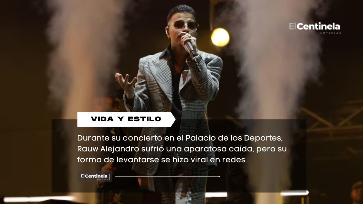 Rauw Alejandro sufre caída en el Palacio de los Deportes y sorprende al levantarse como un rey