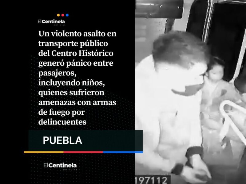 A punta de pistola asaltantes siembran terror en niños durante asalto a transporte público en el Centro Histórico