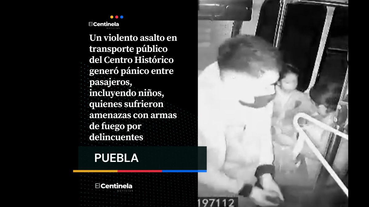 A punta de pistola asaltantes siembran terror en niños durante asalto a transporte público en el Centro Histórico