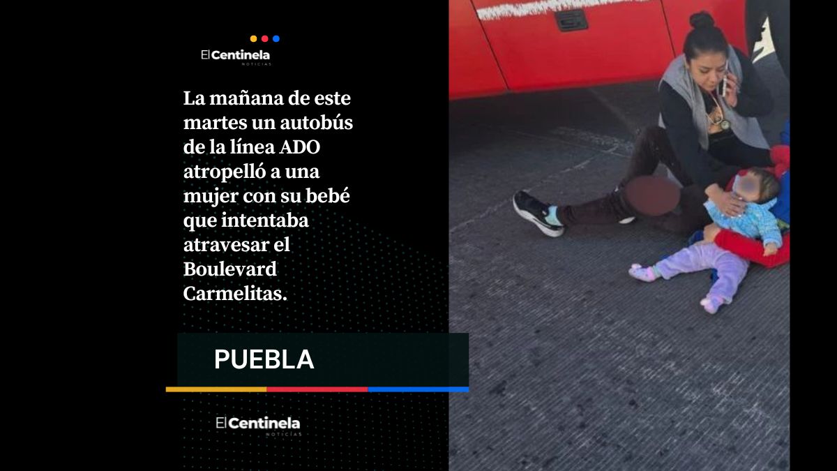 Camión de ADO atropella a señora con su bebé y le destroza la pierna en Carmelitas