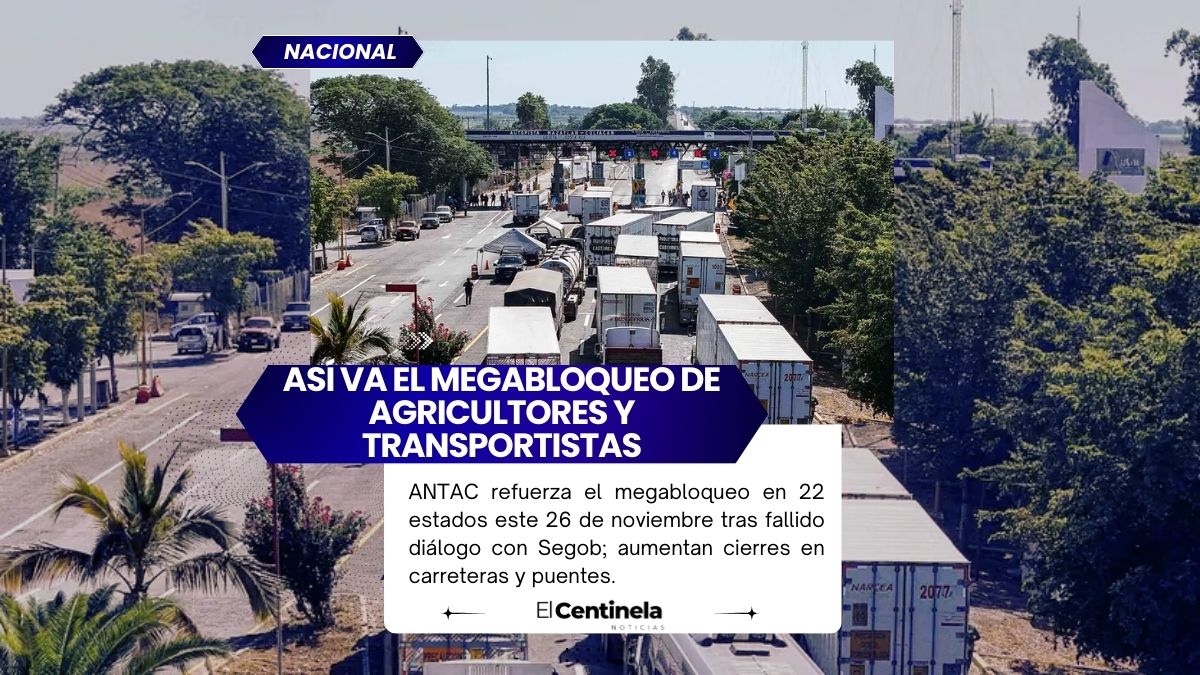 Megabloqueo en México HOY 26 de noviembre: ANTAC refuerza protestas en 22 estados