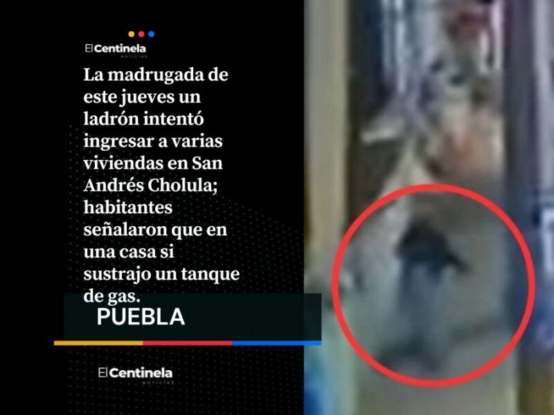 VIDEO: Captan a ladrón intentando meterse a viviendas en San Andrés Cholula