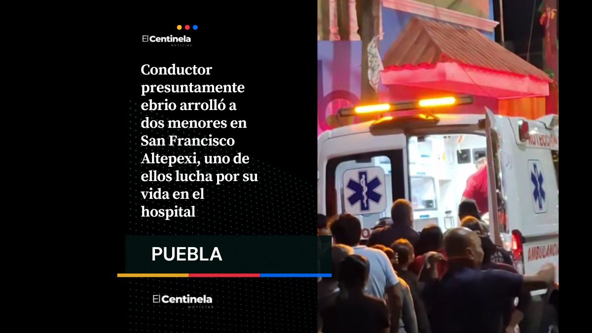Automovilista ebrio arrolla a dos menores en Altepexi, uno de ellos permanece grave