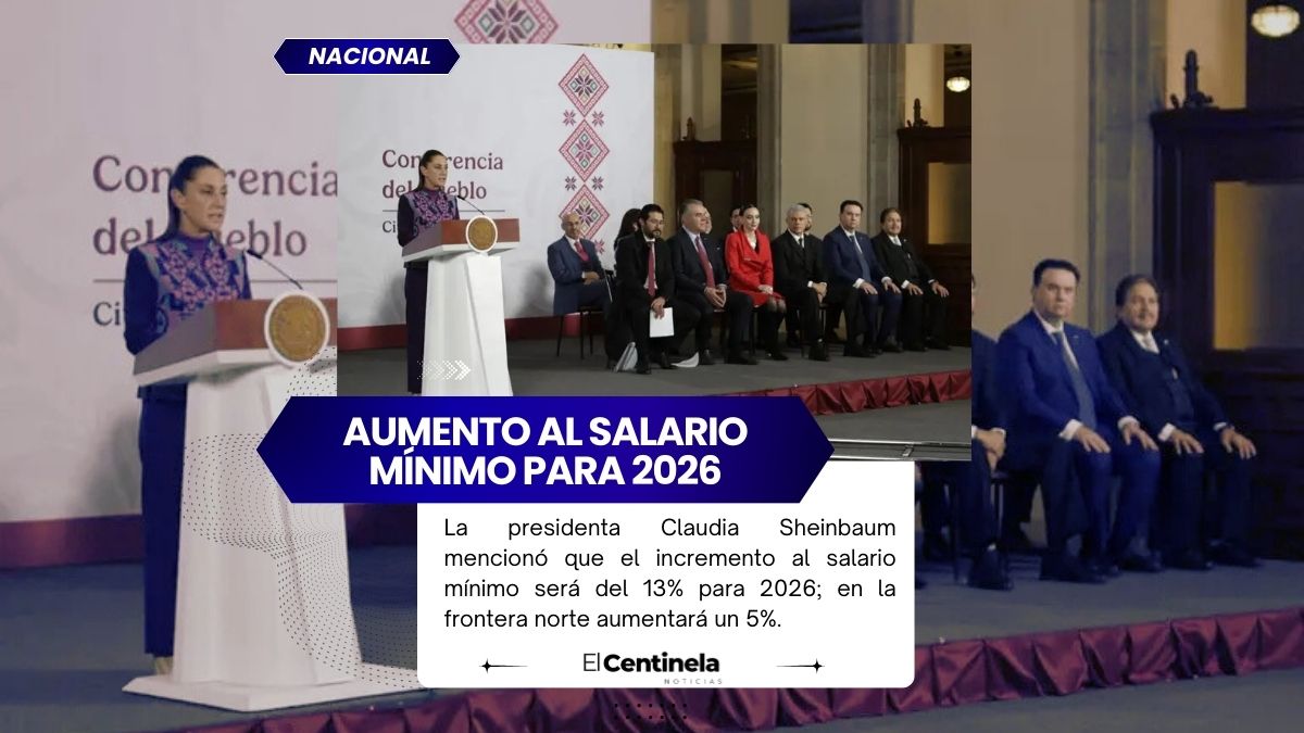 Sheinbaum anuncia aumento al salario mínimo para 2026; ¿en cuánto quedará?