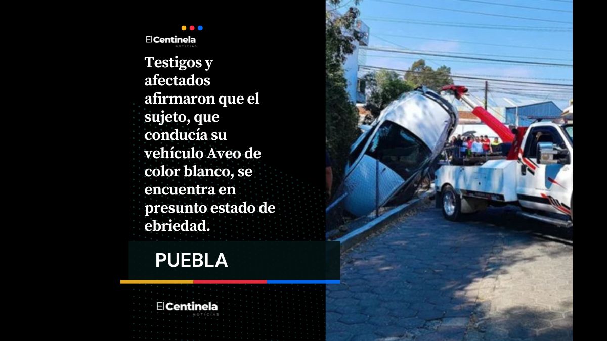 Ebrio atropella a mujer tras huir de accidente y cae a zanja en Cuautlancingo