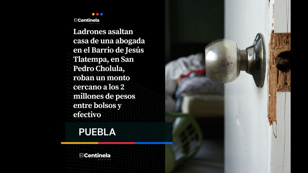 Tres ladrones roban botín de 2 millones a abogada en San Pedro Cholula