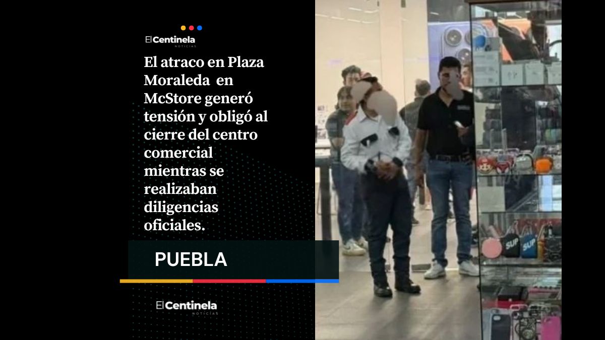 Roban MacStore en Atlixco; delincuentes abandonan botín y huyen en motocicleta