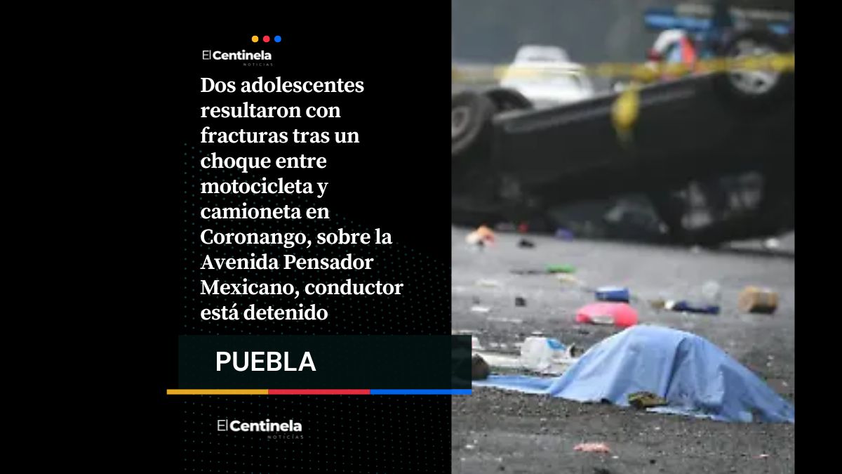 Brutal choque en Coronango deja a dos adolescentes heridos, conductor está detenido