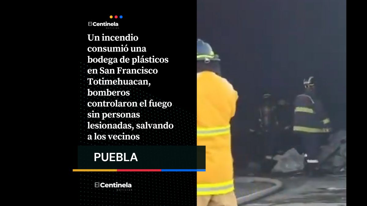 Brutal incendio destruye bodega de plásticos en Totimehuacan, no hubo lesionados