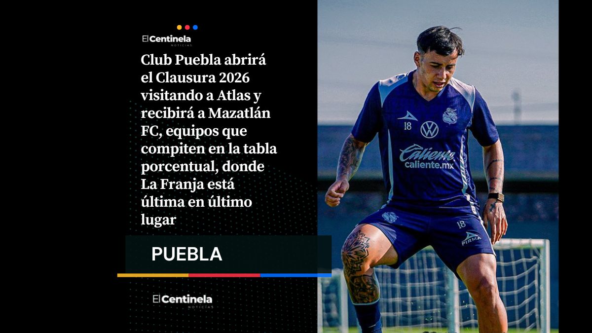 Club Puebla inicia Clausura 2026 ante Atlas y Mazatlán, sus dos rivales directos