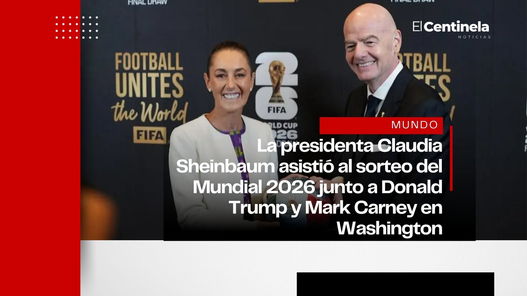 Sheinbaum, Trump y Carney inauguran sorteo del Mundial 2026 en Washington