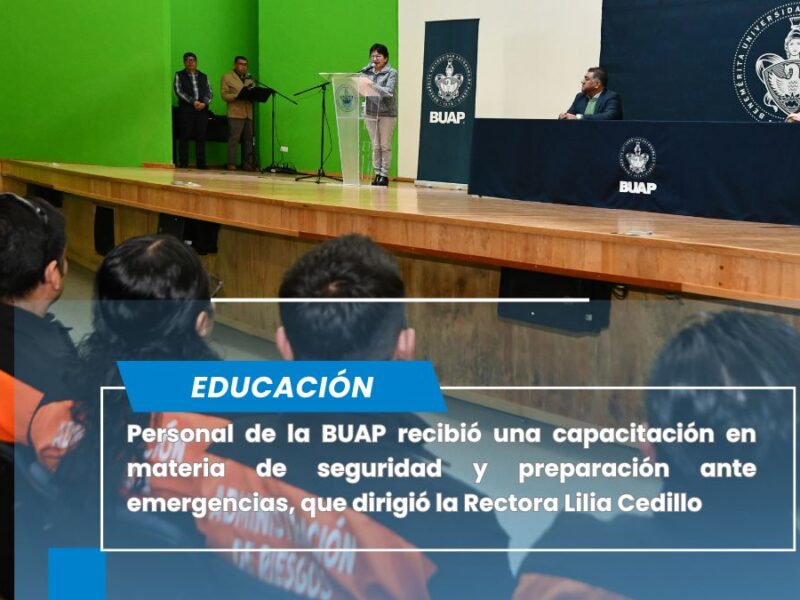 BUAP capacita a personal universitario en temas de seguridad y preparación ante emergencias