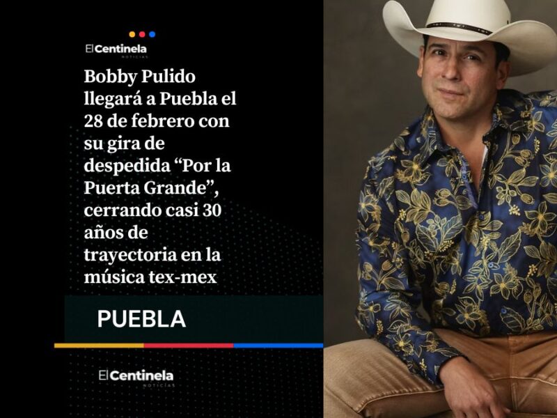 Bobby Pulido se despide de Puebla con “Por la Puerta Grande” en el Auditorio Metropolitano