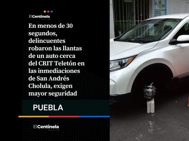 Robo exprés de llantas cerca del CRIT Teletón: delincuentes actúan en 30 segundos