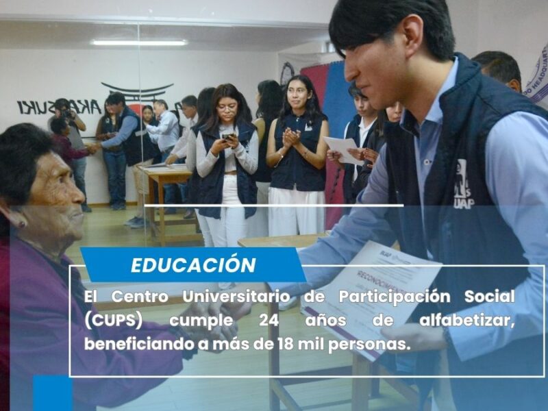 CUPS-BUAP alfabetiza a más de 18 mil personas en comunidades rurales