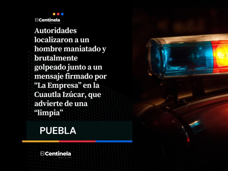 Encuentran a hombre maniatado y golpeado con mensaje amenazante en la Cuautla Izúcar