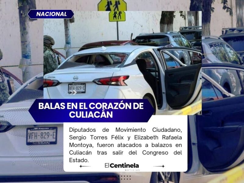 Atacan a balazos a líder estatal y diputada de Movimiento Ciudadano en Sinaloa