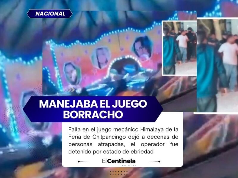 Falla en juego mecánico “Himalaya” provoca caos en Feria de Chilpancingo, operador estaba ebrio
