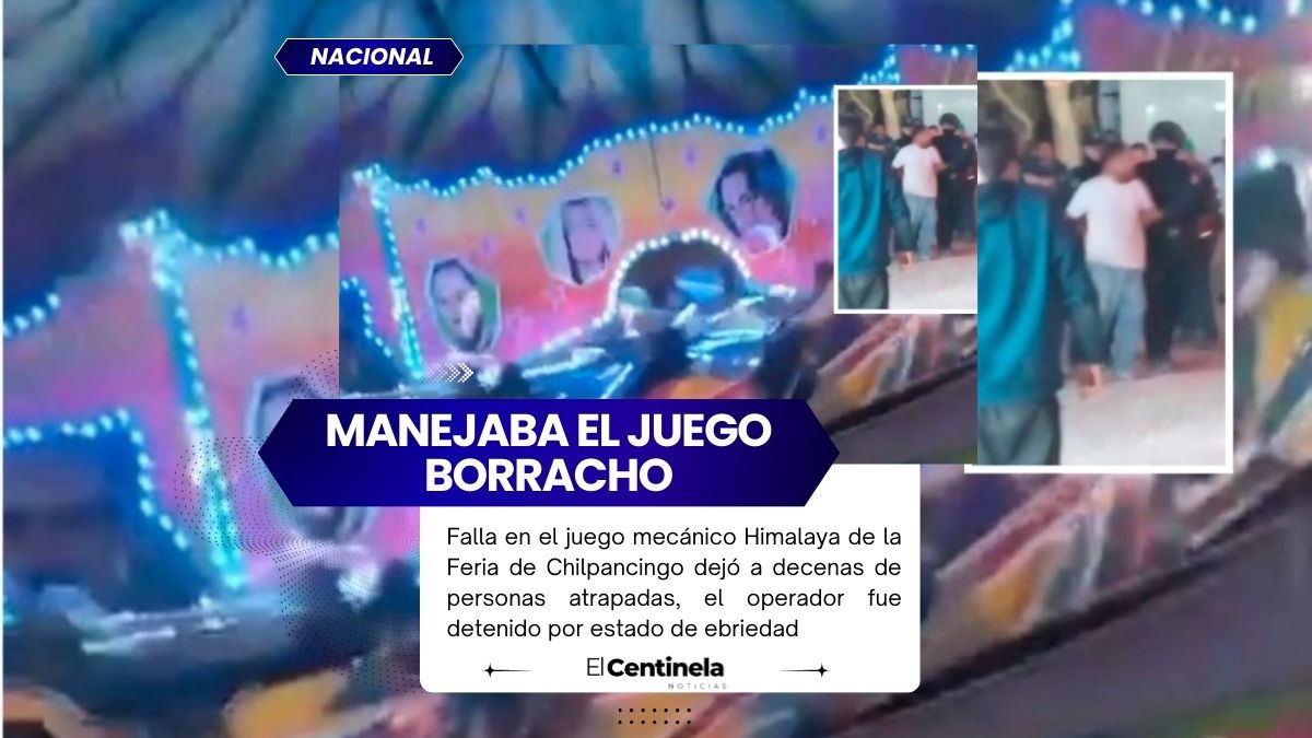 Falla en juego mecánico “Himalaya” provoca caos en Feria de Chilpancingo, operador estaba ebrio