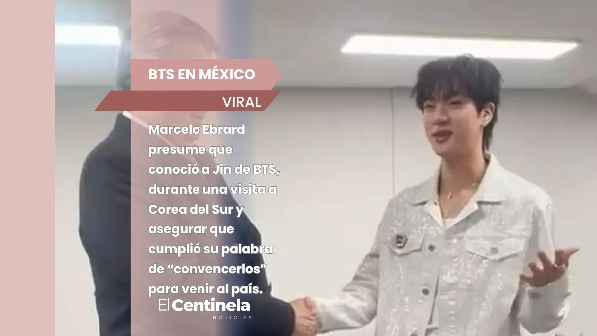 Marcelo Ebrard presume que conoció a Jin de BTS cuando visitó Corea; "les dije que los iba a convencer"