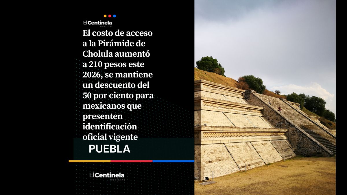 Sube acceso a la Pirámide de Cholula: tarifa pasa de 100 a 210 pesos en 2026