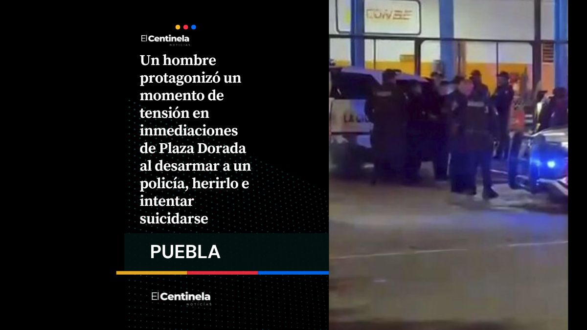 Susto en Plaza Dorada: hombre desarma a policía, lo hiere e intenta suicidarse