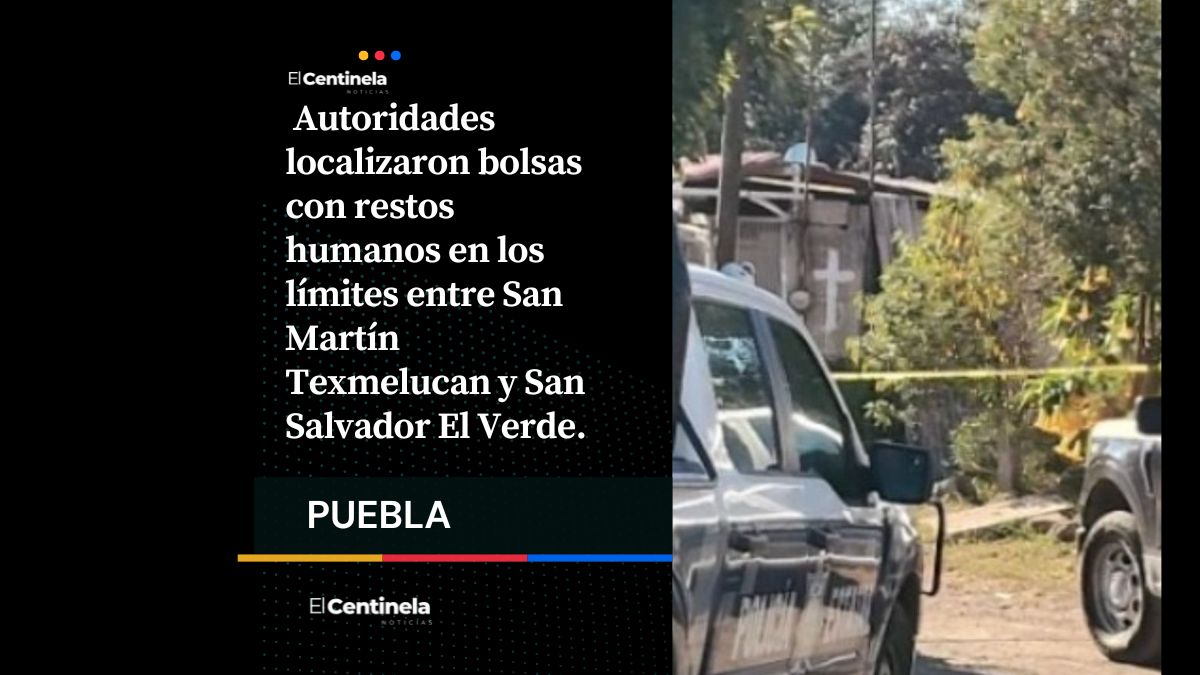 Hallan bolsas con restos humanos en límites de Texmelucan