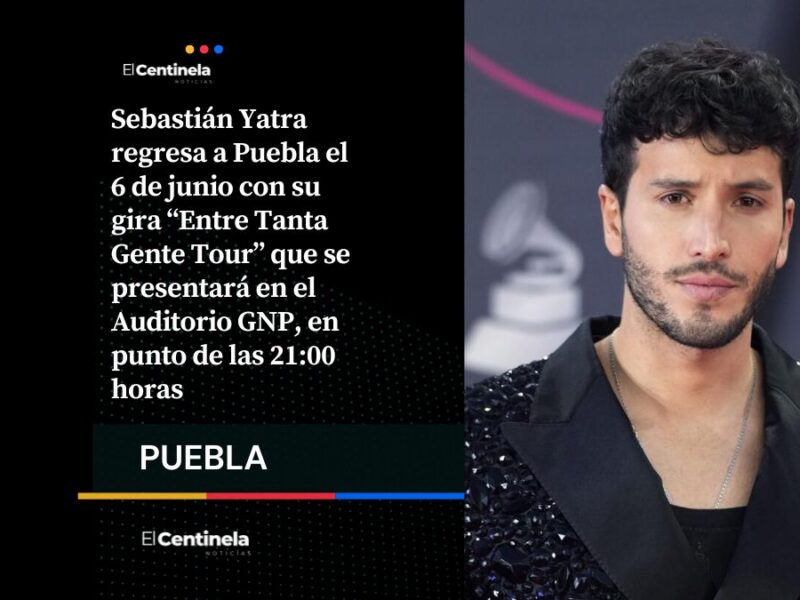 Sebastián Yatra vuelve a Puebla con “Entre Tanta Gente Tour”: fecha, sede y precios de boletos