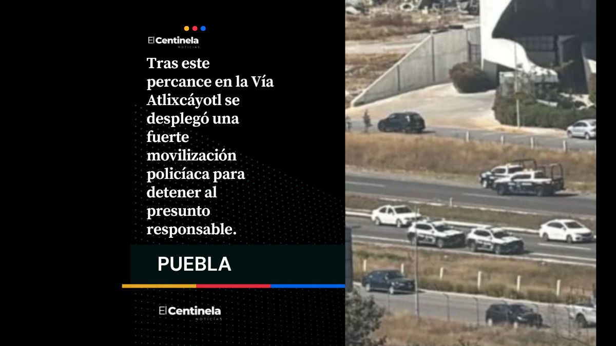 Se calientan los ánimos en Vía Atlixcáyotl; chófer balea a hombre tras conflicto vial