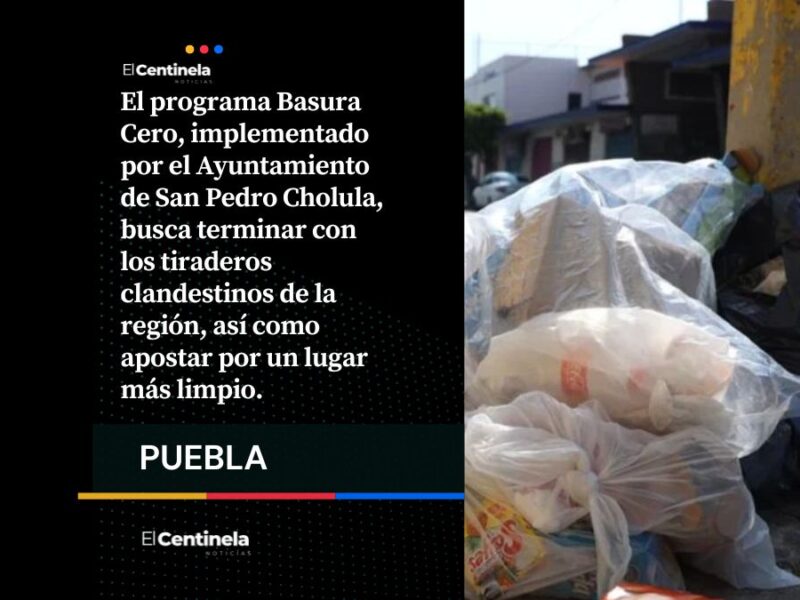 Multas y amonestaciones para cholultecas que tiren basura fuera de horario
