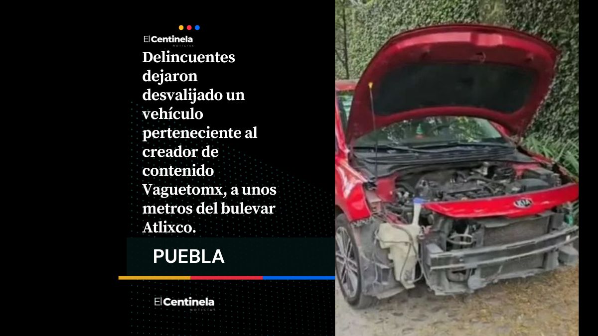Quedó para deshuesadero: Delincuentes desvalijan vehículo en el bulevar Atlixco