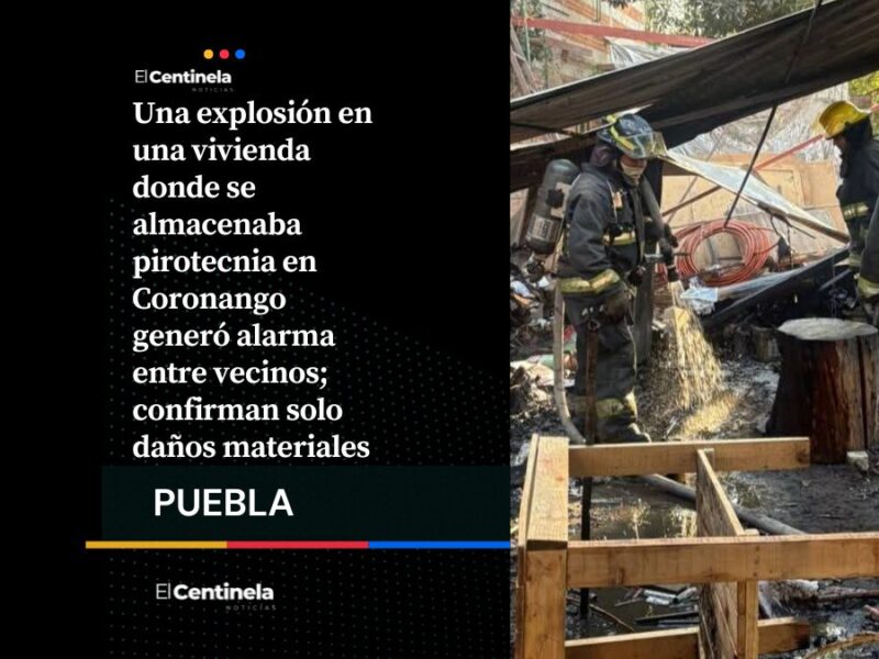 Explosión en taller de pirotecnia en Coronango causa terror, solo hay daños materiales