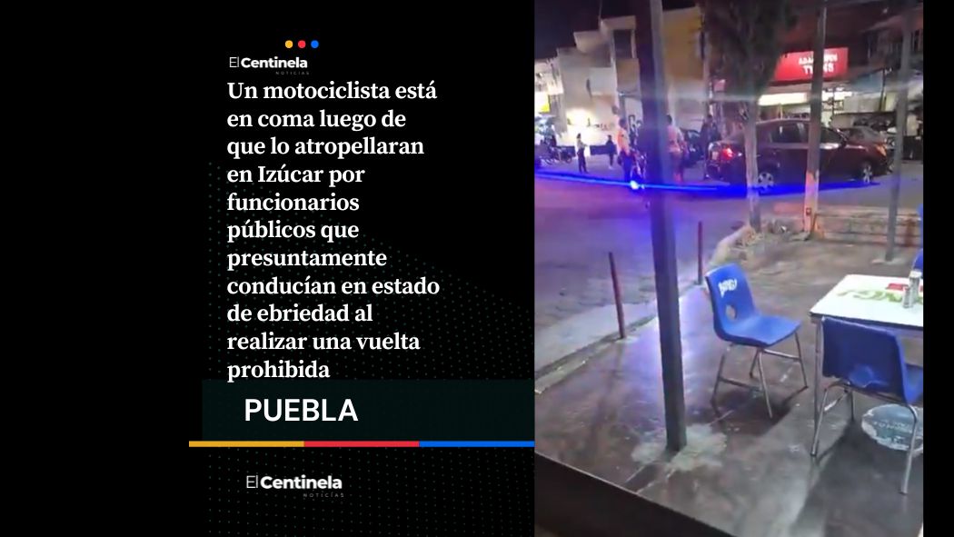 Funcionarios presuntamente ebrios atropellan a motociclista en Izúcar y queda en coma