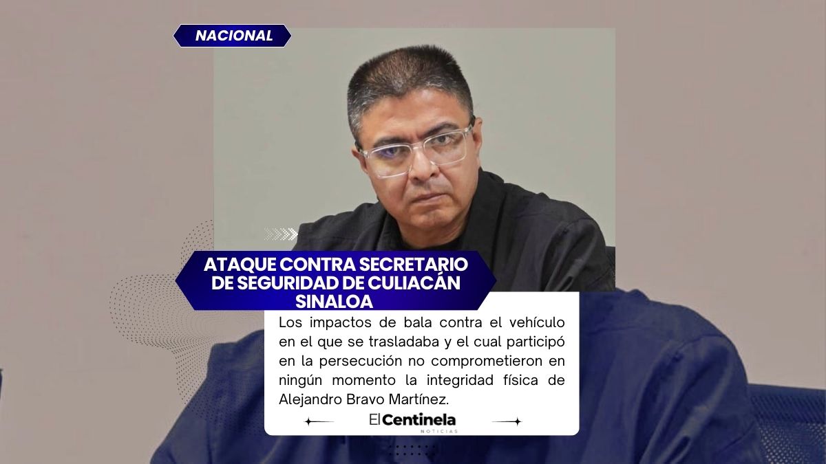 Atacan a balazos a secretario de Seguridad de Culiacán, Sinaloa, durante persecución