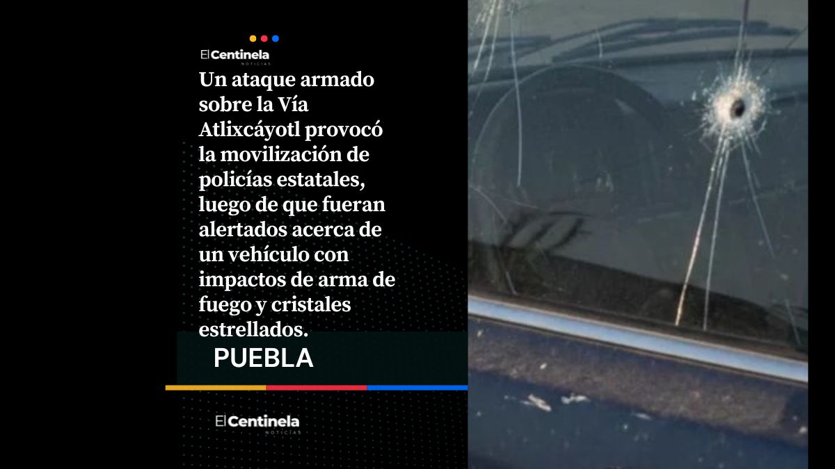 Rafaguean auto en la Vía Atlixcáyotl durante intento de asalto