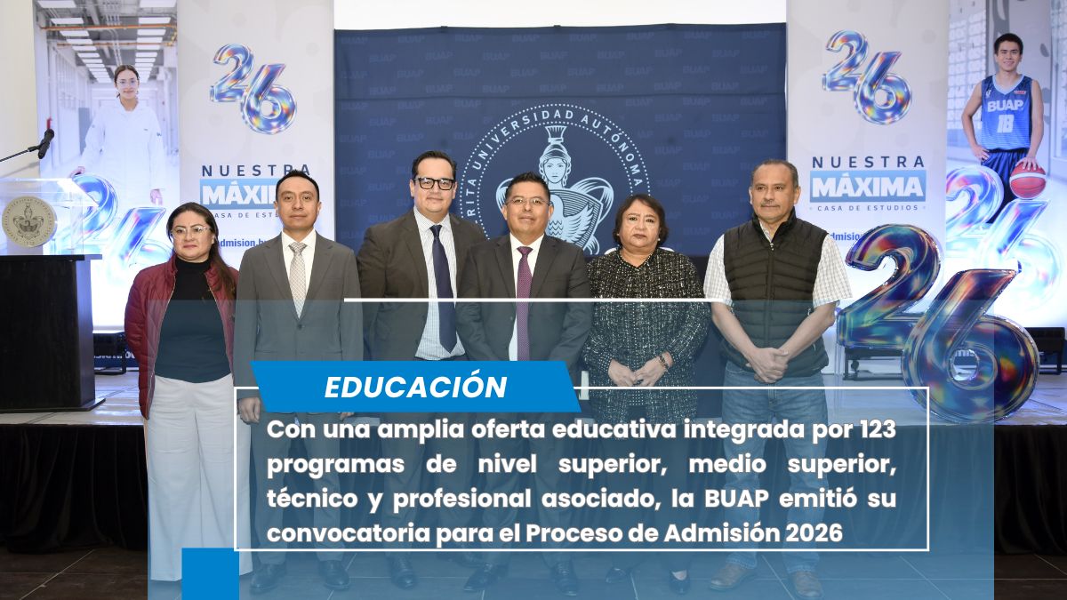 Publica BUAP convocatoria de Admisión 2026