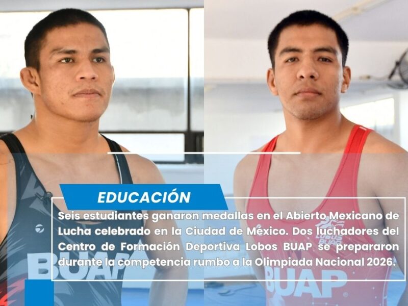 Destacan alumnos BUAP en Abierto Mexicano de Lucha