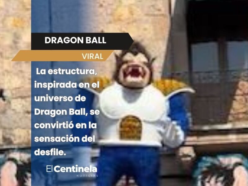 Carro alegórico de Dragon Ball roba miradas en Carnaval de Morelia: “Viva el príncipe de los saiyajin”
