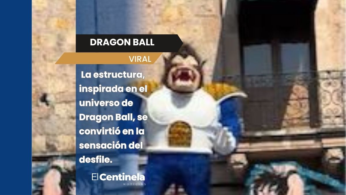 Carro alegórico de Dragon Ball roba miradas en Carnaval de Morelia: “Viva el príncipe de los saiyajin”