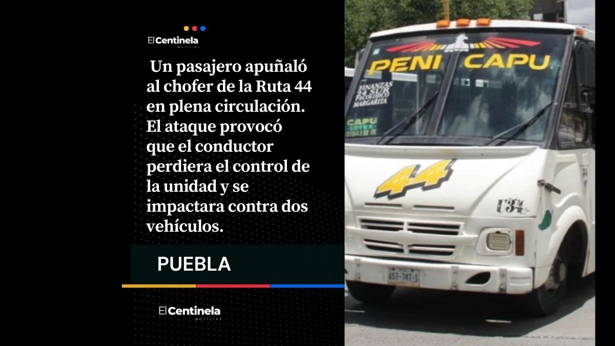 Pasajero apuñala a chofer de la Ruta 44 y se estrella vs autos en el Centro Histórico