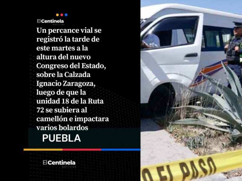 Una más del transporte: Ruta 72 termina en el camellón frente al Congreso y deja cinco lesionados