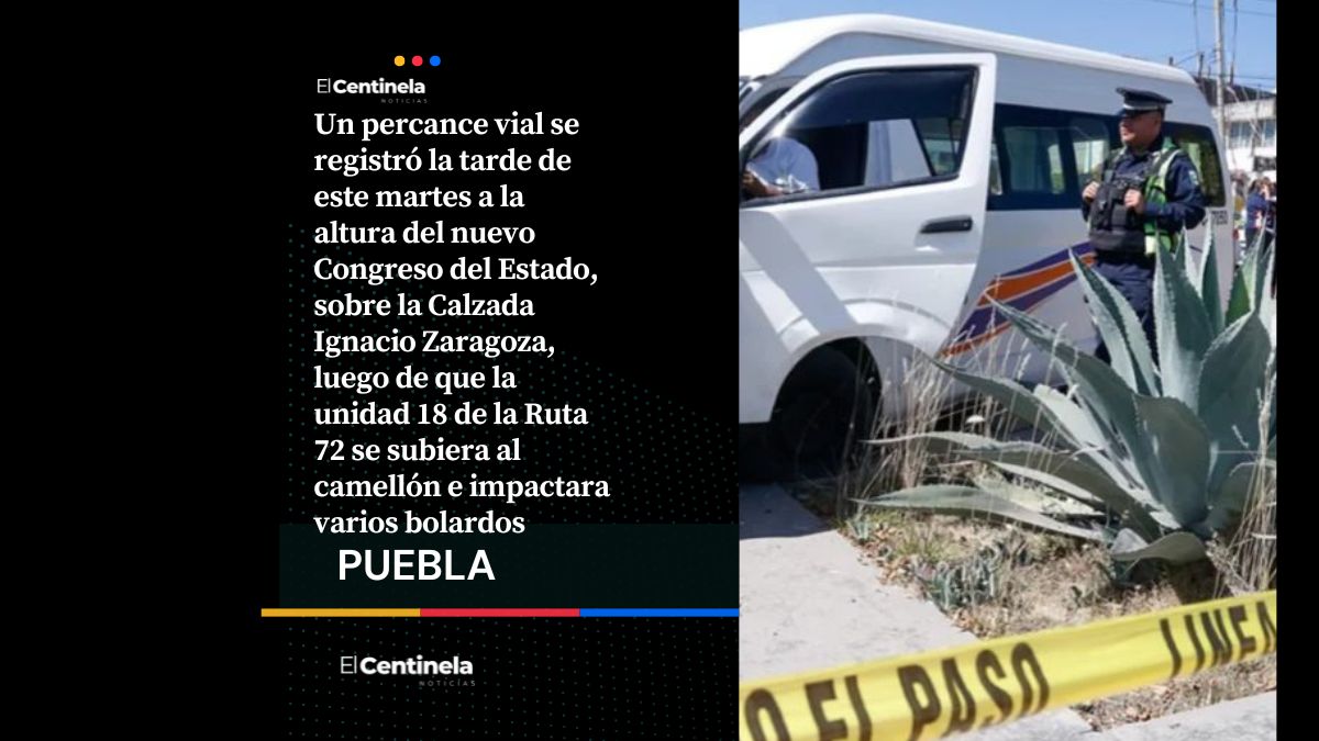 Una más del transporte: Ruta 72 termina en el camellón frente al Congreso y deja cinco lesionados