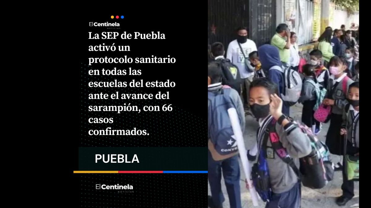 SEP activa protocolo sanitario en escuelas de Puebla tras 66 casos confirmandos de sarampión