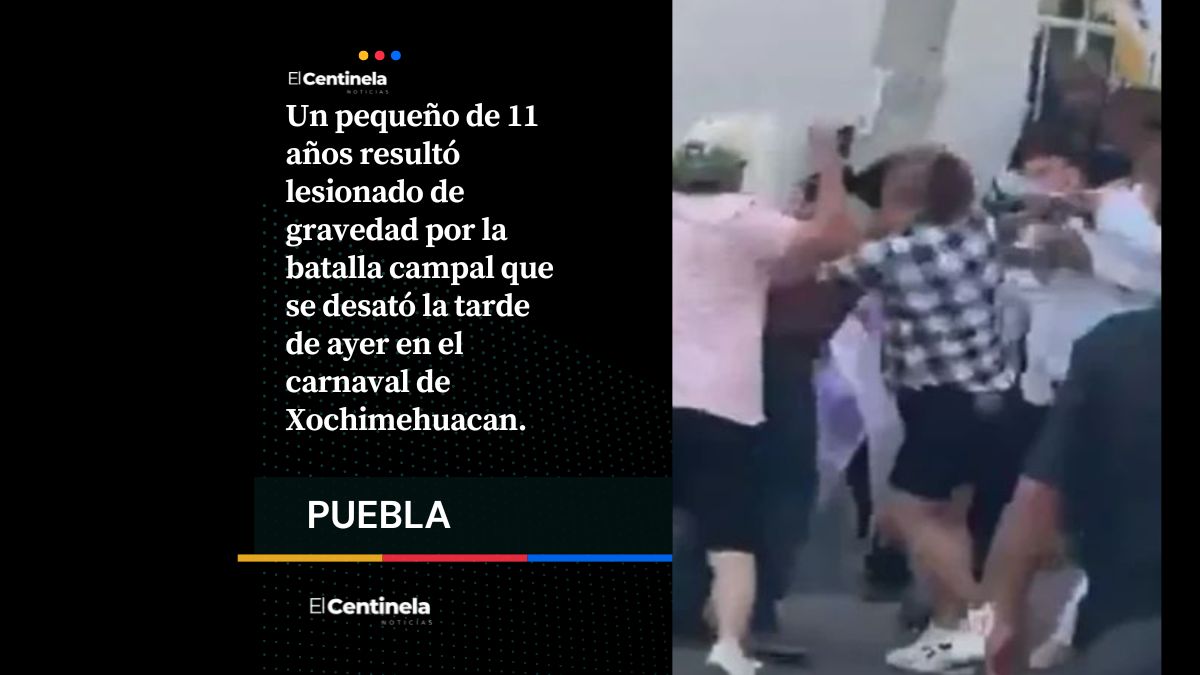 Niño de 11 años termina con la cabeza abierta tras batalla campal en Carnaval de Xochimehuacan