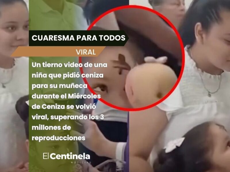 Niña se vuelve viral en Miércoles de Ceniza por pedir cruz para su muñeca