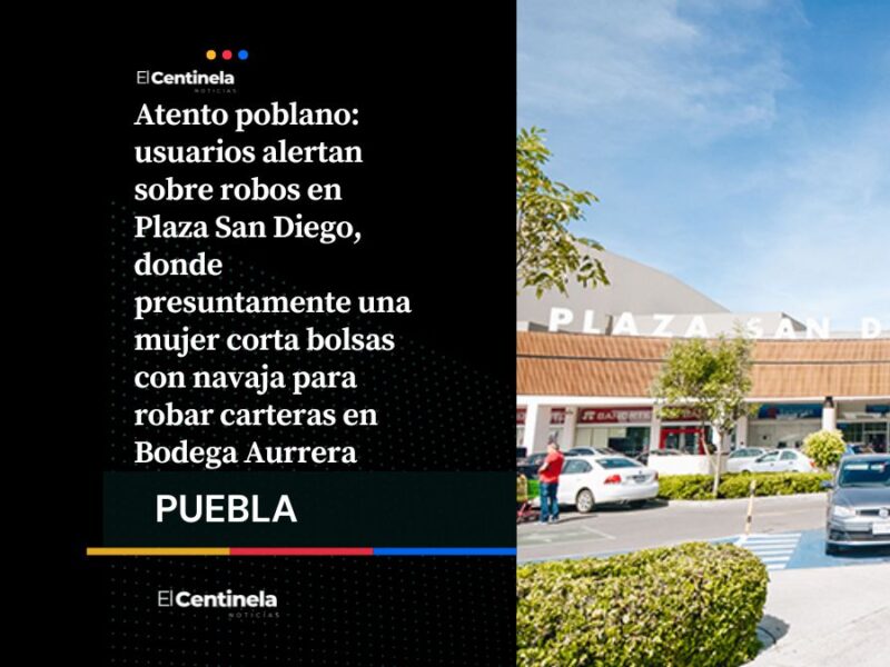 ¡Cuidado! Advierten de robos en Plaza San Diego: cortan bolsas para sustraer carteras